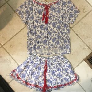 Paper crane shirt & shorts set
